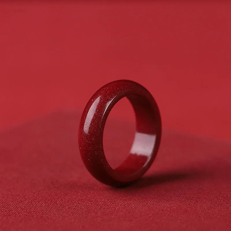 FengShui Cinnabar Ring, Feng Shui Cinnabar Ring for Men Women, Feng Shui Ring for Wealth and Protection Good Luck Money Amulet