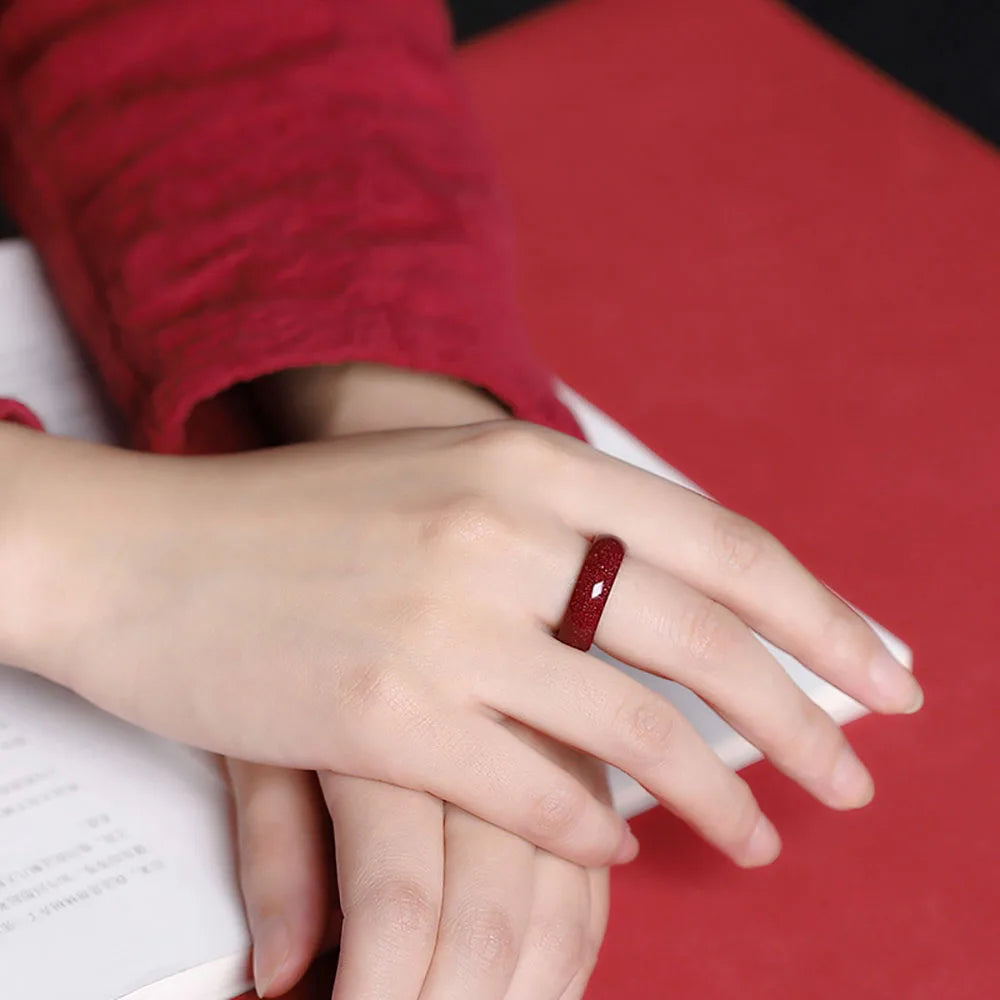FengShui Cinnabar Ring, Feng Shui Cinnabar Ring for Men Women, Feng Shui Ring for Wealth and Protection Good Luck Money Amulet