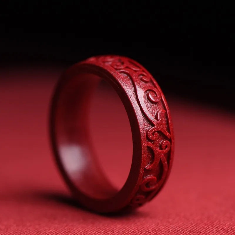 FengShui Cinnabar Ring, Feng Shui Cinnabar Ring for Men Women, Feng Shui Ring for Wealth and Protection Good Luck Money Amulet